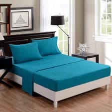 Image of Fitted Sheet Egyptian Cotton 200TC Single Double King SuperKing 4ft Small Double