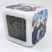 Image of Elsa & Anna 7 Color Chang Night Light Digital Alarm Clock #03