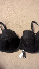 Image of 44F /BLACK  ANN SUMMERS SEXY LACE BALCONY UNDERWIRED  BRA RRP £26 BNWOT