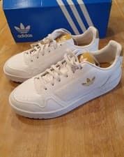 Image of Adidas Originals NY 90 White with Gold Trim Women's Trainers Size 5
