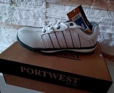 Image of Port west Steelite Safety Trainer S1P, Steel Toe Leather FW33- White UK5 / EU38