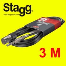 Image of Stagg SAC3PXMDL S. Series 6mm Audio to XLR 3m Cable for Stage Musician - New