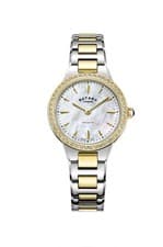Image of Ladies Rotary Gold plated & steel stone set Quartz Watch LB05276/41 *no box