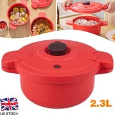 Image of 2.3L Microwave Pressure Cooker with Locking Lid Compact Kitchen Appliance New