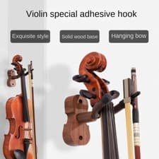 Image of Hardwood Violin Hanger Hook with Bows Hook Holders for Home Studio Wall Mount UK