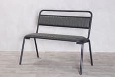 Image of MODERN DINING BENCH METAL FRAME FAUX LEATHER BENCH 2 SIZES AND 5 COLOURS