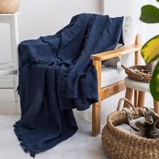 Image of Milam London Cotton Throws For Sofas Armchairs Beds Double Bedspread 170x200cm