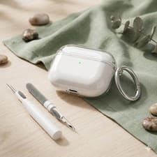 Image of Clear TPU Case for AirPods 4 with Cleaning Kit Anti-Yellowing Wireless & USB