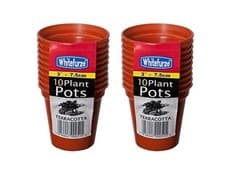 Image of 20 Small Plastic Seed Pots 7.5cm Pack Of Pricking Out Pot Terracotta Colour