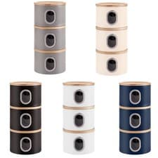 Image of Set of 3 Round Stackable Airtight Kitchen Storage Multi-purpose Canisters Jars