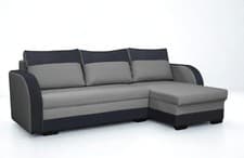 Image of Jozef Corner Sofa Bed Storage Woven Fabric Grey Universal L-Shape Sleeper Settee