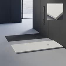 Image of Stone Resin Shower Tray Slate Effect 30mm Low Profile Wet Room – White or Black