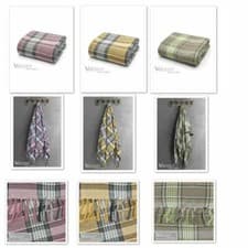Image of ASHLEY MILLS 100% Cotton Luxury Bourbon Tartan Check Throw