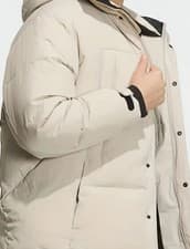 Image of adidas Men's Puffer Jacket Size S Cream White Full Zip Essential Down