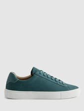 Image of Reiss Finley Leather Trainers Seafoam size 7 BNWB RRP £128