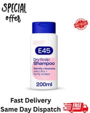 Image of E45 Dry Scalp Shampoo 200 ml for Very Dry, Itchy and Flaky Scalp – fast delivery