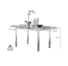 Image of White Glass Extending Dining Table.