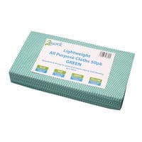 Image of 2Work Lightweight All Purpose Cloth 600x300mm Green (Pack of 50) CPD30023