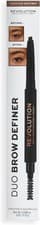 Image of Makeup Revolution Duo Brow Definer Pencil, Add Definition, Includes Brush, Mediu