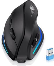 Image of Echtpower Vertical Ergonomic Mouse Wireless, Rechargeable 2.4G Optical USB Mouse