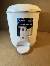 Image of Addis 518503 Premium Deluxe Bathroom Pedal Bin with inner White Grey 3.5 Litre