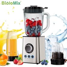 Image of 3-in-1 Personal Blender 1300W, 28k RPM, Glass Jar, Frozen Drinks & Smoothies