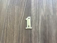 Image of Polished Chrome Door Number 1 - Size 4 cm - House/Flat/Apartment/Shop (READ INF0