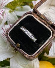 Image of Brilliant Cut Diamond Half Eternity Wedding Ring 0.48ct 18ct White Gold