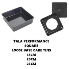 Image of TALA PERFORMANCE BAKEWARE NON STICK SQUARE LOOSE BASE CAKE TIN 18CM,20CM,25CM