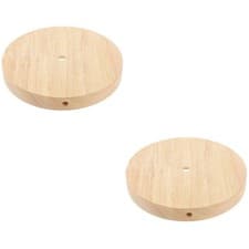 Image of Set of 2 Table Lamp for Bedroom Round Base Elegant Standing Lamps Wood