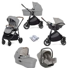Image of Joie Versatrax E Trio i-Snug Travel System with Ramble Carrycot - Pebble