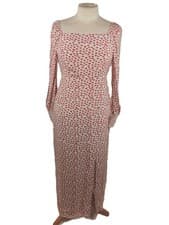 Image of Mint Velvet Print Maxi Dress  Red White Lips Size 6 RRP £129 NEW WITH TAGS
