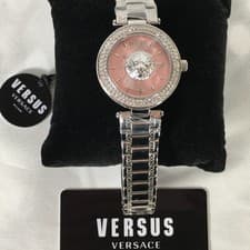 Image of BN Boxed Versace Versus Ladies Watch pink dial silver tone bracelet RRP £225.00