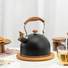Image of Beruyu Whistling Kettle 2.5L Stainless Steel Tea Teapot for Gas Induction Black