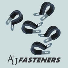 Image of P CLIPS RUBBER LINED ZINC PLATED - ALL SIZES 10 & 50 PACK - TUBE CAR HOSE CLAMP
