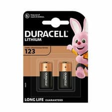 Image of 2 x CR123 Duracell 3V Lithium Photo Battery CR17345 DL123A NEW PACKS