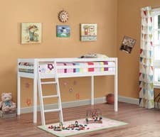 Image of 3ft Wooden Mid Sleeper Various Colours With Slide And Mattress Option