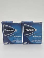 Image of PANADOL ADVANCE 500MG PARACETAMOL   16 PAIN RELIEF TABLETS 2 PACKS [32 Tabs]