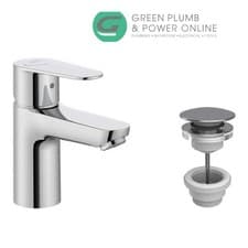 Image of Roca Victoria Plus Smooth Body Basin Mixer Tap With Click Clack Waste Chrome