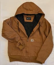 Image of Carhartt J140 Washed Duck Insulated Active Jac, Loose Fit, Small, Brown