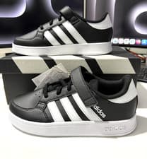 Image of Adidas Breaknet C Kids/Women's Size 2.5UK Casual Trainers Black/White New FZ0105