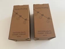 Image of Garden Trading-Festoon Lights x 10 Bulbs -White PVC-Mains -2 BOXES - Brand New