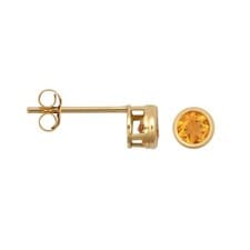 Image of 9ct Gold Citrine Stud Earrings - Natural Citrine Earrings - Solid 9ct Gold