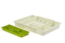 Image of Expandable Adjustable Plastic Cutlery Tray HOLDER 9 Compartme Drawer Organiser