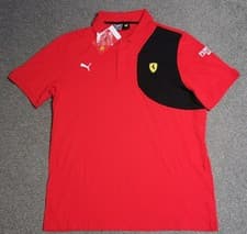 Image of PUMA Scuderia Ferrari Classic Logo Poloshirt Mens Official Fanwear Merchandise
