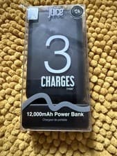 Image of Juice 3 Charges 12000mAh Portable Power Bank - Black