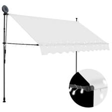 Image of Manual Retractable Awning with LED 300 cm Cream