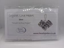 Image of Crystal Love Heart Kit by Bead Spider - Silver - New - makes 3 hearts