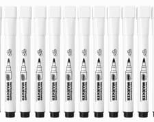 Image of Whiteboard Markers Pens Pack of 12 BLACK Dry Erase Non-Toxic Easy Wipe