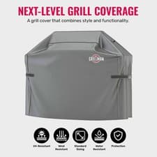 Image of Grillman Large BBQ Grill Outdoor Waterproof Protective 600D Cover. 60" Grey